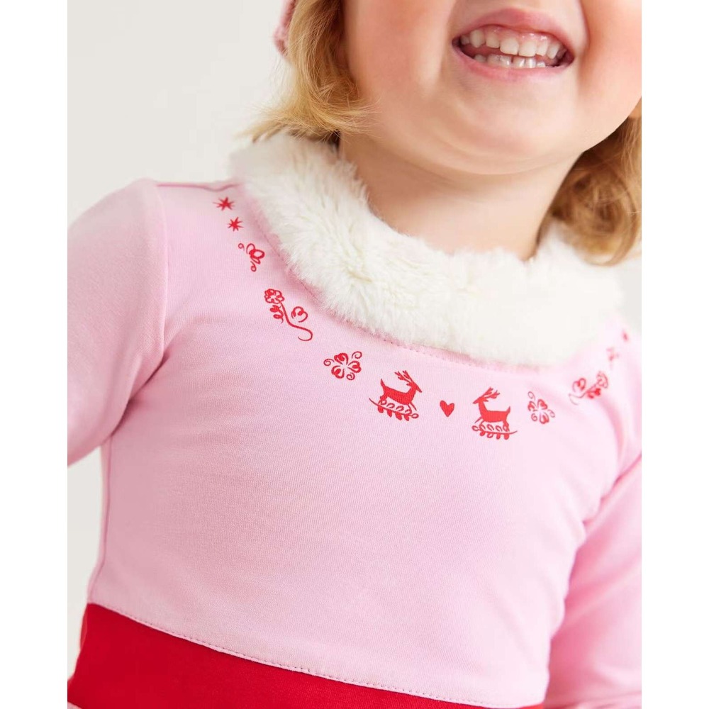 Hanna Andersson Elf Movie Jovie Pink Christmas Dress Kids US 12 150cm 80013 - Picture 12 of 12